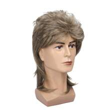 Mens Short Brown Wig Synthetic Replacement Costume Halloween Natural Hair Wigs