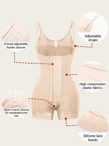 1 Pieza Shapewear colombiano para mujer, Faja Shapewear tipo body, Recuperación con 4 hileras de ganchos, Moldeador corporal integral, Levanta glúteos y control de abdomen, Apto para uso diario u ocasiones formales