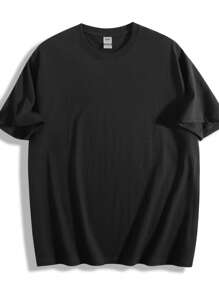 Camiseta de manga corta de algodón puro con cuello redondo para hombre, con estampado DIY de una escena dramática de un rayo que atraviesa las nubes oscuras sobre una ciudad por la noche, Verano 2025