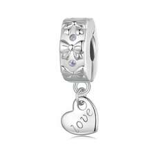 1 PC 925 Sterling Silver Pink Sweet Bow Charm Safety Pendant Beads Fit Girl Women Original Bracelet Necklace DIY Making Valentine Gift - Silver - View 14