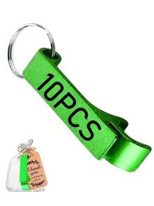 1pc/10pcs/20pcs Personalized Metal Keychain Bottle Opener With Card Bag - Engraved Key Ring Accessory, Ideal For Wedding, Birthday, Anniversary, Baptism Gifts, Promotional Items, Lightweight, Stainless Steel Without Power