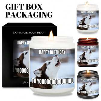 1pc Humorous Birthday Lavender Scented Candle, Funny Creative Gifts For Her Brother Sister Sibling Friend Coworker Women Men Unique Hilarious Birthday Christmas White Elephant Gift Exchange Holiday Room Party Home Decoration Relaxing Relief Stuff