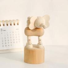 1pc Wooden Mini Animal Desktop Decor, Creative Cute Toy, Bedroom Decoration, Living Room Ornament, High Playability, Birthday Gift, Holiday Party, Suitable As Small Gift