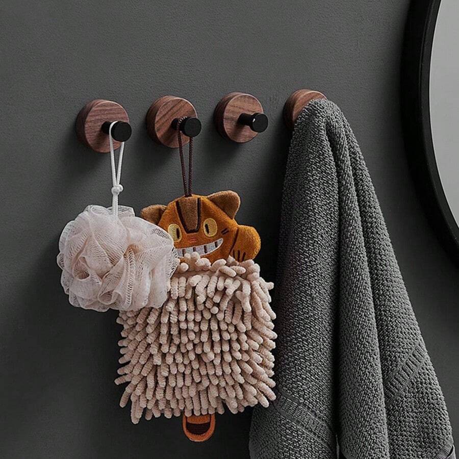 1/2 chiếc Móc treo tường hút vân gỗ, Móc treo tường chịu lực, Móc chống thấm nước, Thích hợp để treo áo khoác, mũ, khăn tắm, áo choàng, Giá treo móc, Treo tường - Phòng tắm và phòng ngủ - Nhiều màu - Xem 1