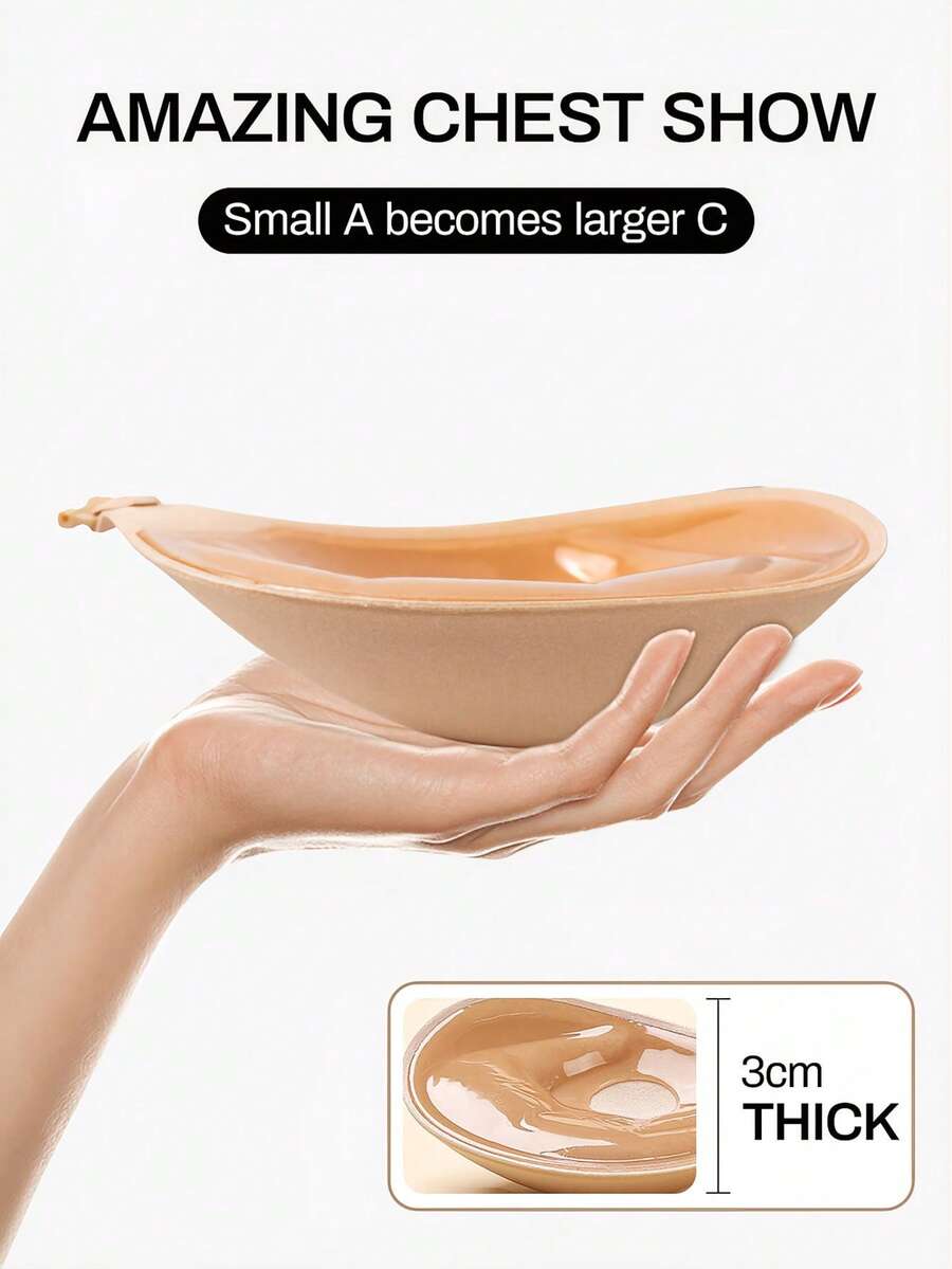 Gather Palm Cup Invisible Bra, Thick 3CM Bra Chest Patch, Wedding Dress Invisible Bra - View 1