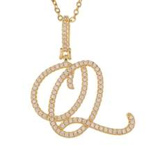 1pc Copper Zirconia A-Z Alphabet Pendant Chain Necklace Fashion Woman Initial Name Jewelry
