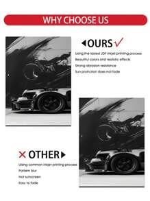 3Pcs/Set, Optional Frame, High Quality Print Painting, Retro Style, Sports Car, Nostalgia, Car Lovers, Wall Art Poster, Home Decoration, Suitable For Living Room, Sofa, Bed, Hallway, Bedroom, Bathroom, Office, Perfect Art Gift, PVC Rigid Pipe Safety Packaging ,Wall Art With Frame