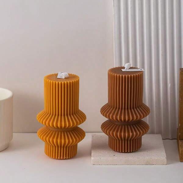 1 pieza de nueva vela de pilar perfumada con diseño geométrico creativo, decoración para el hogar, accesorio para fotografía, regalo de favor de boda
