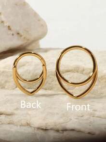 316L Stainless Steel V-Shaped Nose Septum Ring, Low Allergy, 16G, Suitable For Nose Septum/Bridge/Ear Cartilage/Helix/Tragus Piercing, Single Piece, Unisex - Cool1 - View 5