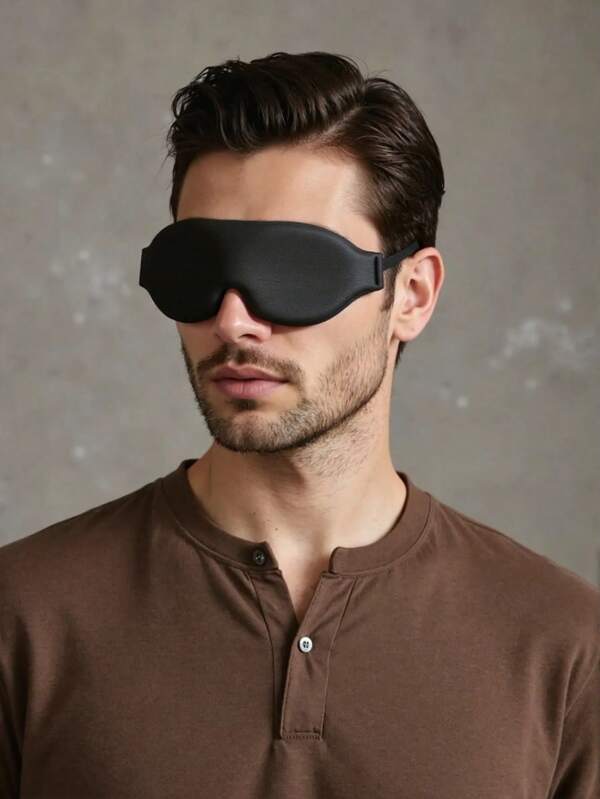 1pc 3D Sleep Mask, Soft Blackout Sleeping Eye Mask, Breathable Travel Eye Cover For Sleeping