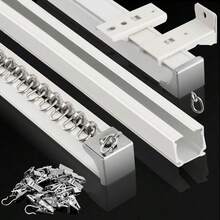 Ceiling Curtain Track, (3Ft-9Ft) Aluminum Curtain Track Wall Mount Heavy Duty Curtain Rail System, Room Divider, Sliding Drop Ceiling Track For Curtains, Rv Home Bathroom Decor Summer - 1 - View 1