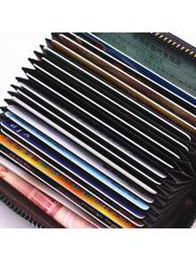 Business Card Holder Wallet Multi Card Holder Coin Purse Small Wallet For Women Wallet Mini Wallet Purse Wallet Card Wallet Wallet Keychain - Mauve Purple - View 3