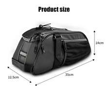 Bicycle Pannier Rack Bag Waterproof Reflective Multi-Functional Bike Bags Multiple Compartments Shoulder Bag For Travel - Black - View 4