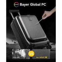 CarryOn Suitcase With Expandable Laptop Compartment Hahell Hand Lage 4 Spinner Wheels TSA Lock 55cm USB Port Blue - Blue - View 6