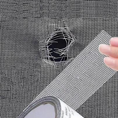 1 pieza Cinta adhesiva para reparación de pantalla de ventana, cinta de malla autoadhesiva para reparación de agujeros en pantalla de ventana, tira de reparación de cortina de dormitorio/pantalla de ventana, cinta adhesiva para reparación de pantalla de ventana, parche para reparación de pantalla de ventana, tira sellante a prueba de insectos/insonorizada para alféizar de ventana