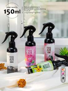 1 peça/2 peças, 150ml/5,07oz, Spray de Aromaterapia com Extrato Vegetal, Purificador de Ar Forte para Roupas, Casa e Carro, Difusor de Aroma, Emissão Natural para Remover Odores, Tornar o Ar Fresco, Acalmar Emoções, Criar uma Atmosfera Romântica, Baunilha, Chiclete, Cereja, Morango, Jasmim, Limão, Gelo Preto, Carro Novo, Colônia, Adequado para Decoração Doméstica, Carros, Salas de Estar, Quartos, Banheiros, Salas de Estudo, Presentes de Aniversário e Formatura, Portátil