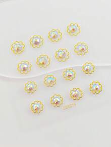 1 Sheet Bling Gem Sticker Earrings 3D Gems Sticker Girls Sticker Earrings Self-Adhesive Glitter Craft Crystal Evening Light Stickers. - Multicolor - View 7