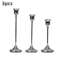 12PCS/6PCS/3PCS Metallic Tapered Candle Holders Set, Silver-Plated/Copper-Tone In Multiple Colors, Suitable For Home, Dining, Parties, Weddings, New Option: 1 Stainless Steel Napkin Holder + 6 Candle Holders Set, Home & Living/Home Decor/Candles & Holders/Candle Holder Sets