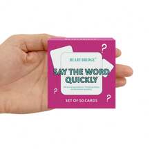 HEART BRIDGE 1pc Quick Talk Card Game, Board Game, Entertainment Party Game, 50pcs Time-Limited Challenge Cards With Thrilling Guessing Words Gameplay, Test Your Reaction Speed And Vocabulary! Ideal Gift For Valentine's Day/Halloween/Christmas. Suitable For Friend Gatherings, Family Parties, Party Games, Easy Ice Breaking, Fun Interaction | 50Cards | - Pink - View 4