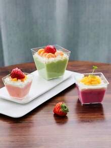 10/20pcs 150ML-Disposable Tall Cup Small Clear Plastic Cup Dessert Table Mousse Cup Pudding Cup - Transparent - View 3