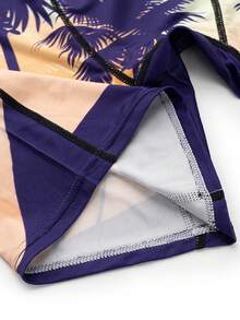 Men's Fashion Coconut Tree Printed Boxer Briefs - Baby Blue - View 4