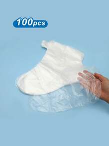 10/100/ Disposable Plastic Foot Mask, Moisturizing And Crack-Proof Foot Protector, Soft, Comfortable, Moisturizing And Transparent, Very Suitable For Daily Use With Body Cream, A Must-Have For Home Spa Travel(Random Fixed Sticker Color),Kitchen,Bathroom,Home,Household Supplies