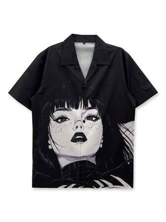 Casual Shirt, Y2K Style, Anime-Inspired, Cool Girl, Beach Shirt, Hip-Hop Style