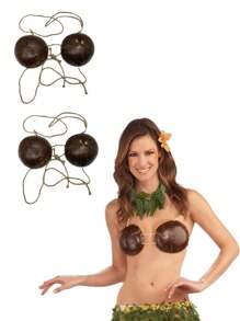 1 pièce - Soutien-gorge de femme en noix de coco hawaïenne, marron, taille unique US, marron. Cette robe hawaïenne est douce et confortable. Et ce soutien-gorge en coquille de noix de coco est fait de coquille de noix de coco naturelle, chaque forme est unique, ajoutant de l'authenticité à votre tenue.