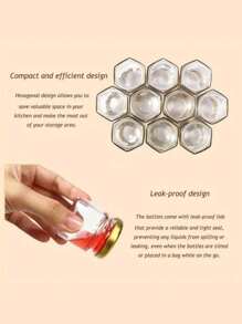 Set de 10 mini tarros de cristal hexagonales de 1.5 Oz de miel, equipados con cucharas de madera para salsa, tapa dorada, tarjeta de agradecimiento y yute, perfectos para baby showers, bodas, fiestas, regalos de boda y regalos de fiesta