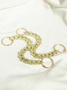 2 Stücke/Set Schuhdekorationen mit Strass und Goldkette zum Selbermachen, aus Kunststoffmaterial, süßer, mädchenhafter Stil, Outdoor Schuh-/Stiefel-Zubehör, abnehmbare Schuhclips, Spaß-Schuh-Bastel-Accessoires, geeignet für Dekoration von ausgeschnittenen Holzschuhen von Frauen (Schuhe nicht enthalten)