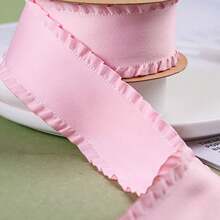 Ruffle Satin Ribbon, Thick Ruffled Woven Tape, DIY Bow Hair Accessories, High Density Wavy Edge Ribbon