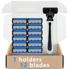 6-Layer Men's Manual Shaving Razor Set With Non-Slip Metal Handle & Replacement Blades - Perfect For Trimming Beard And Stubble/Men's Grooming Kit | Stylish Razor Design/ Shaving Razor Set, Beard Grooming Kit