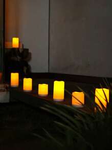 1/2 piezas Velas solares de 3 pulgadas x 6 pulgadas, de anochecer a amanecer, grandes, velas solares sin llama impermeables para iluminación exterior, jardín, camino, patio, cubierta, césped