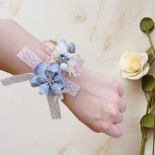 1 Peça Nova Flores de Pulso de Casamento, Pulseira de Pérolas Fada Super da Noiva para Casamento, Jóias de Casamento para Damas de Honra e Irmandade