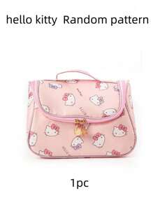 Sanrio 1 Piece Pack Sanrio Hello Kitty Cute Portable Travel Large Capacity Makeup Bag, Toiletry Bag, Skincare Storage Bag, Multifunctional Storage Bag, New Year Gift, Birthday Gift Makeup Travel Toiletry Organizer Essentials Gifts Storage Zipper Accessories Nail Bags, Makeup Bag, Storage, Makeup Bags, Toiletry Bag, Desk Organiser