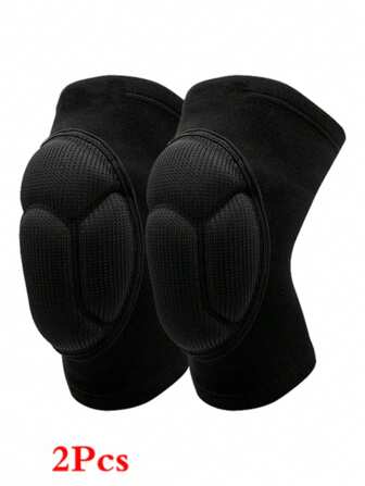 1 set de genouillères de sport épaisses - convient pour le football, le volleyball, le skateboard, le ski et la fitness - polyester durable, noir avec coutures rouges, ajustement confortable, convient pour les activités de longue durée, genouillères de skateboard | Genouillères noires ajustées | Tissu en polyester élastique, genouillères de sport accessoires de gym support pour les genoux genouillères de sport genouillères de gym