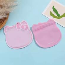 Sanrio 10Pcs Sanrio Hello Kitty Ziplock Bag Cute Cartoon Jewelry Cosmetics Transparent Packaging Sealed Bag Pet Nail Art Packaging Wholesale