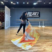 1Pc New Color Belly Dance Props Gradient Flag Colorful Gauze Scarf With Telescopic Stick Bellydance Stage Performance Accessories