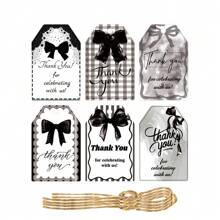 60PCS Paper Party Bow Tag Bow Gift Tag Party Favor Tag Gift Wrapping Label Event Decorations For Party Hosts Craft Enthusiasts.