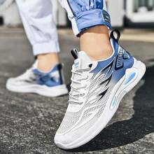 Blue White Gradient Casual Running Shoes Mesh Breathable Oxygen Light Running Shoes Light Business Invisible Sneakers All Time Adaptive Sneakers Morning Running Breathable System Heel Stability Support Module Seamless Switching for Business and Leisure - Azul - Ver 3
