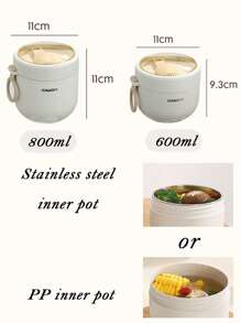 800ml/600ml- Wheat Fiber Soup Cup - Stainless Steel & PP Dual Inner Pot, Portable Microwave Lunch Boxes, Soup Bowls, Flasks To Take To The School Office As Food Storage Containers,Ergonomic Cylindrical Design With Arc Base, Nutritious Breakfast Soup Cup,Soy Milk, Porridge, Oatmeal, Milk, Suitable For Work, School, Bento Box, Gift,Simple Style (Send Fork)Graduation Season, Vacation,Back To School