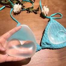 1 Pair Of Elegant Silicone Bra Pads - Invisible, Reusable, And Thick Bikini Camisole Chest Pads, Seamless Bra Reinforcement, Soft And Comfortable Women's Underwear Accessories (Subject To Actual Size Deviation) - Multicolor - View 3
