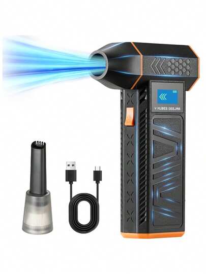 Plumero de Aire Comprimido, Aire Comprimido Eléctrico de 130000 RPM, Secador de aire a chorro para coche, recargable, inalámbrico y ajustable, con 4 velocidades, para teclado, ordenador, coche y hogar