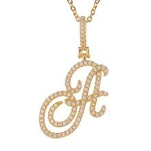 1pc Copper Zirconia A-Z Alphabet Pendant Chain Necklace Fashion Woman Initial Name Jewelry