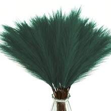 8/16/24/40pcs Set Of Elegant High-End Artificial Lifelike Dark Green Pampas Grass 55cm, Fluffy Fake Flowers, Bohemian Style For Vase Filler, Modern Home Decor, Wedding Decor, Suitable For Halloween, Christmas, Easter, Valentine's Day, Mother's Day, Graduation,Fall Decor,Autumn - Dark Green - View 7