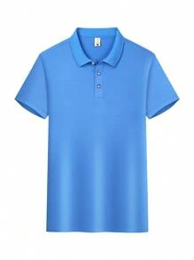 Camisa polo de golf de unicolor para hombre, camisa casual de trabajo con cuello de botones y bloques de color, regalo para novio
