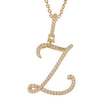 1pc Copper Zirconia A-Z Alphabet Pendant Chain Necklace Fashion Woman Initial Name Jewelry