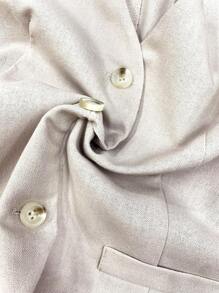 Plus Size Women Casual Linen Short Suit Vest Jacket, Wiosna/Lato