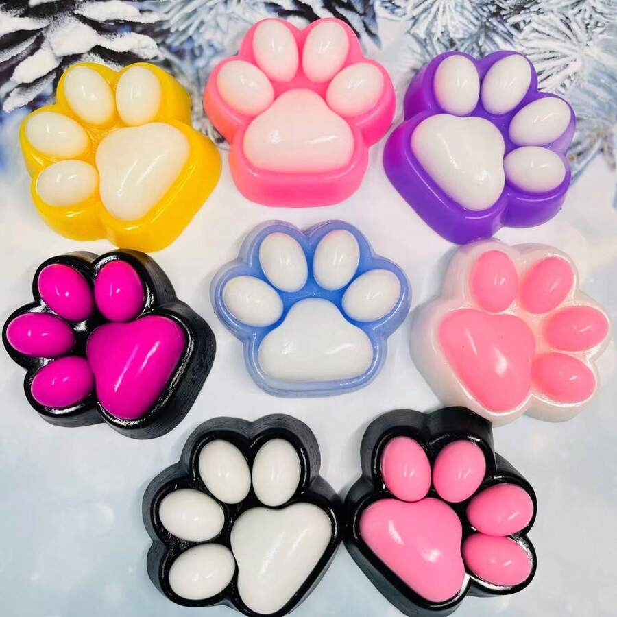 1 件硅胶猫爪玩具，葡萄纹理，慢回弹，耐用，缓解儿童/成人压力，非常适合儿童/成人玩耍，节日/万圣节/圣诞节礼物，有绿色、紫色、橙色、蓝色、粉色可选