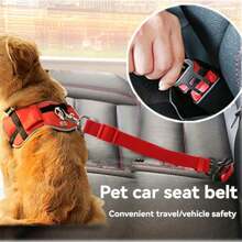1PC Retractable Pet Car Seat Belt With Ring - Adjustable Vehicle Leash Harness For Small & Medium Dogs & Cats, Portable Dog Restraint, Easy To Use, Free Length Adjustment, Vehicle Headrest Tether Strap Dog Car Seat Car Seat Covers Dog Car Seat Cover Pet Car Seat